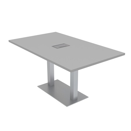 Skutchi Designs 35.5 in W, 59.5 in L, 29 in H, Engineered Wood Top, Grey HAR-REC-36x60-DOU-ELEC-XD01